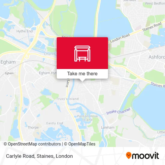Carlyle Road, Staines map