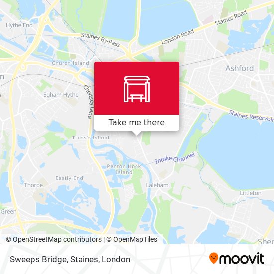 Sweeps Bridge, Staines map
