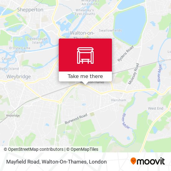 Mayfield Road, Walton-On-Thames map