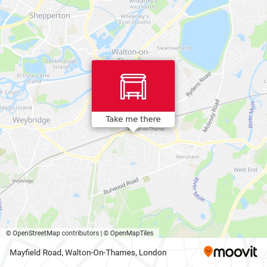 Mayfield Road, Walton-On-Thames map