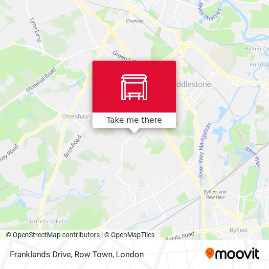 Franklands Drive, Row Town map