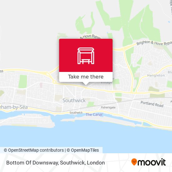 Bottom Of Downsway, Southwick map