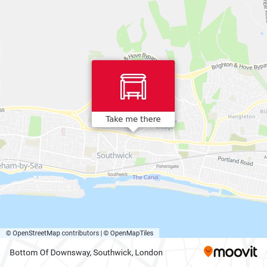 Bottom Of Downsway, Southwick map