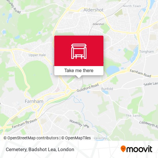 Cemetery, Badshot Lea map