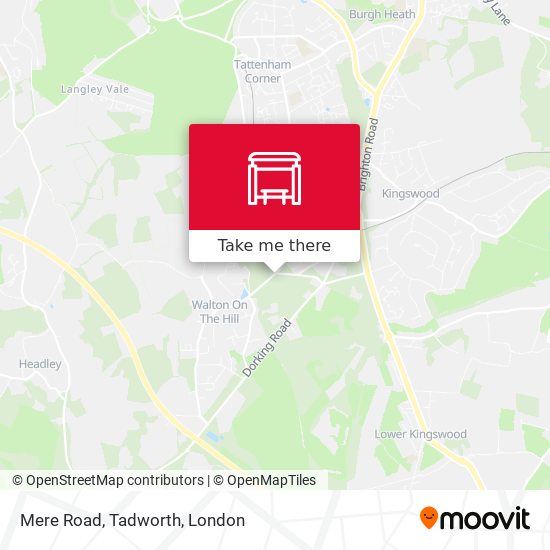 Mere Road, Tadworth map