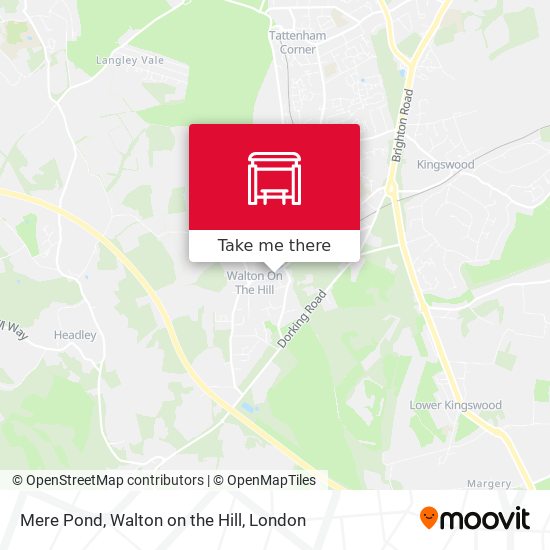 Mere Pond, Walton on the Hill map