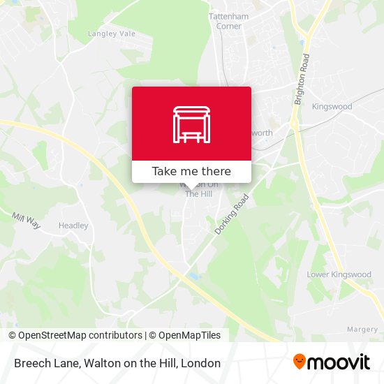 Breech Lane, Walton on the Hill map