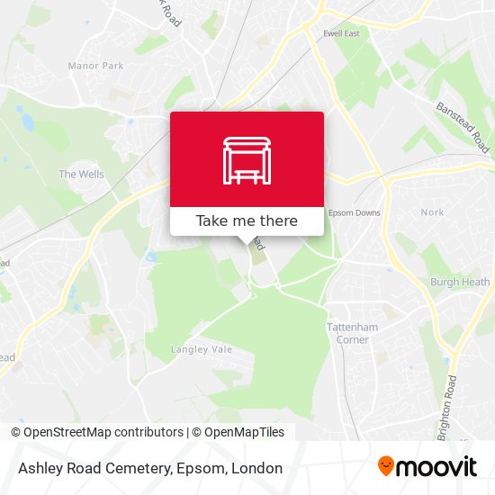 Ashley Road Cemetery, Epsom map