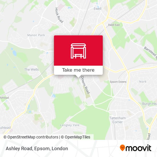 Ashley Road, Epsom map