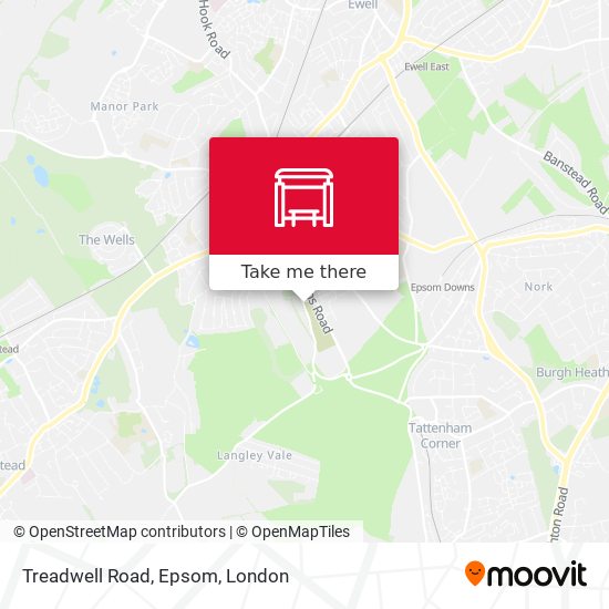 Treadwell Road, Epsom map