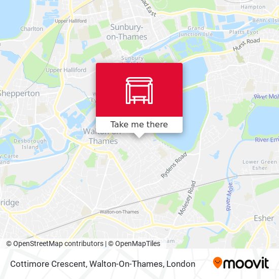 Cottimore Crescent, Walton-On-Thames map
