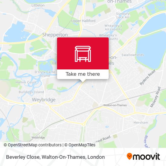Beverley Close, Walton-On-Thames map