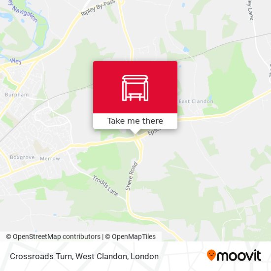 Crossroads Turn, West Clandon map