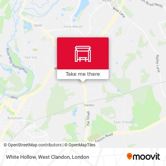 White Hollow, West Clandon map