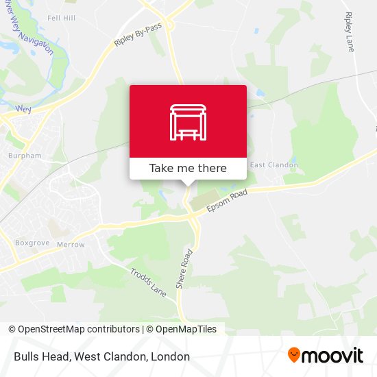 Bulls Head, West Clandon map