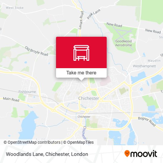 Woodlands Lane, Chichester map
