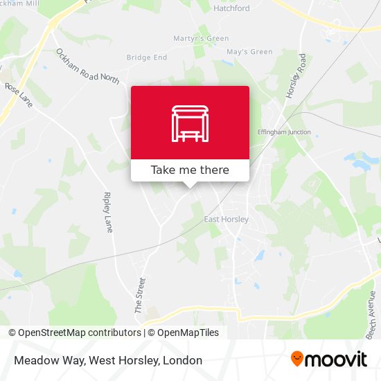Meadow Way, West Horsley map