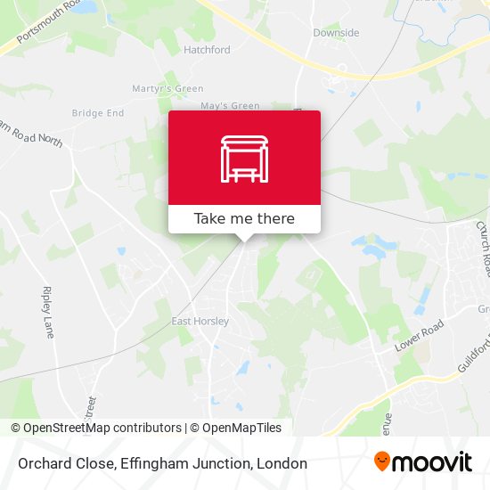 Orchard Close, Effingham Junction map