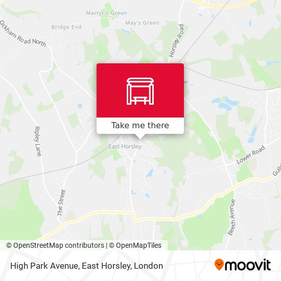 High Park Avenue, East Horsley map