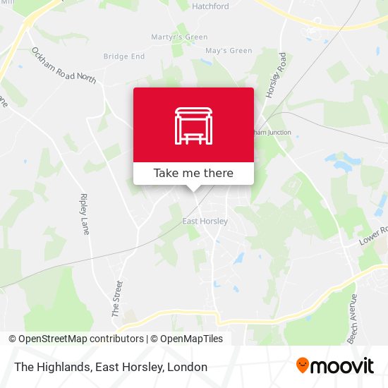 The Highlands, East Horsley map
