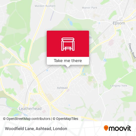 Woodfield Lane, Ashtead map