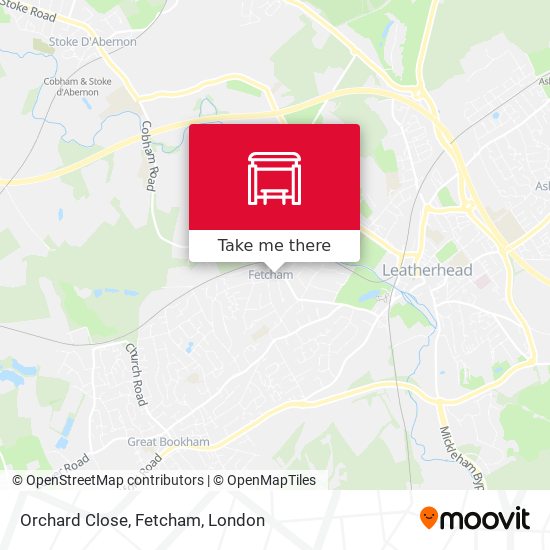 Orchard Close, Fetcham map