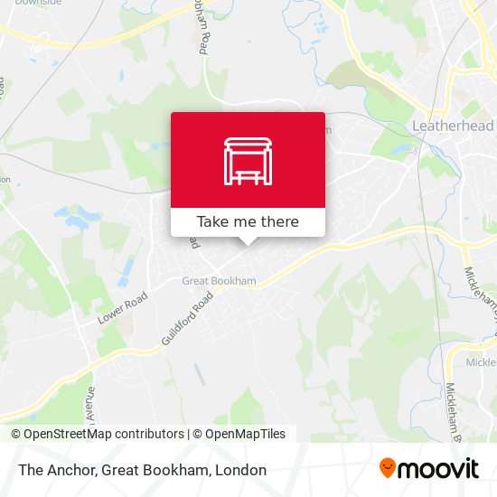 The Anchor, Great Bookham map