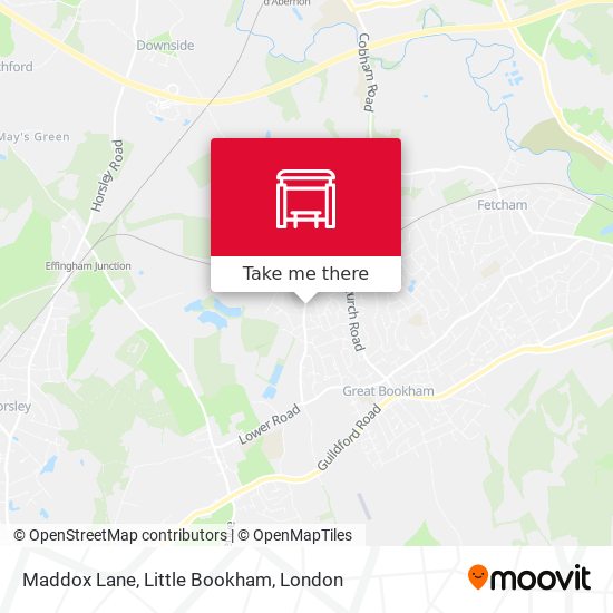 Maddox Lane, Little Bookham map