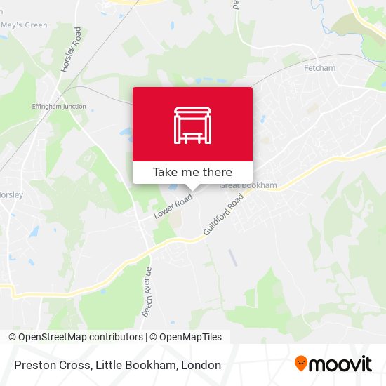 Preston Cross, Little Bookham map