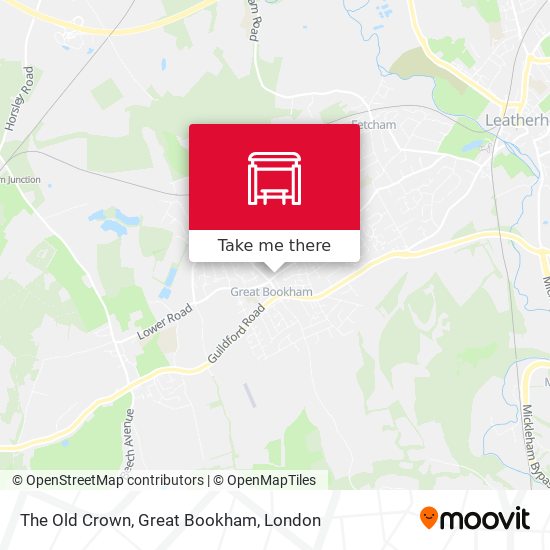 The Old Crown, Great Bookham map