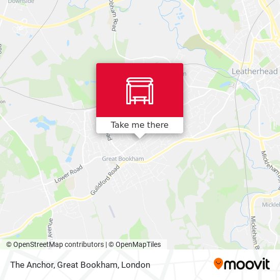 The Anchor, Great Bookham map