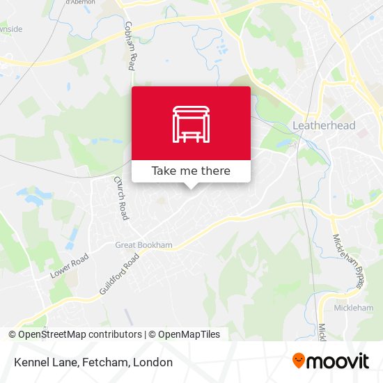 Kennel Lane, Fetcham map