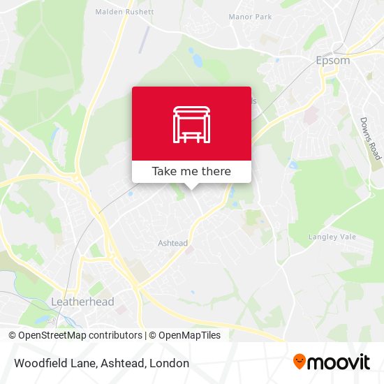 Woodfield Lane, Ashtead map