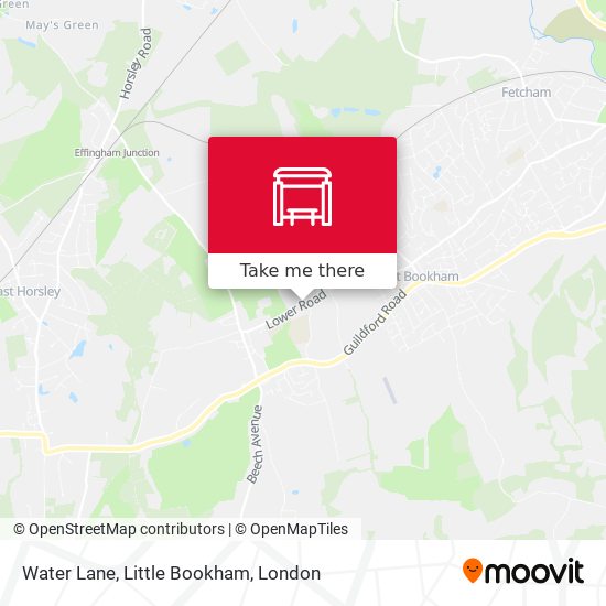 Water Lane, Little Bookham map