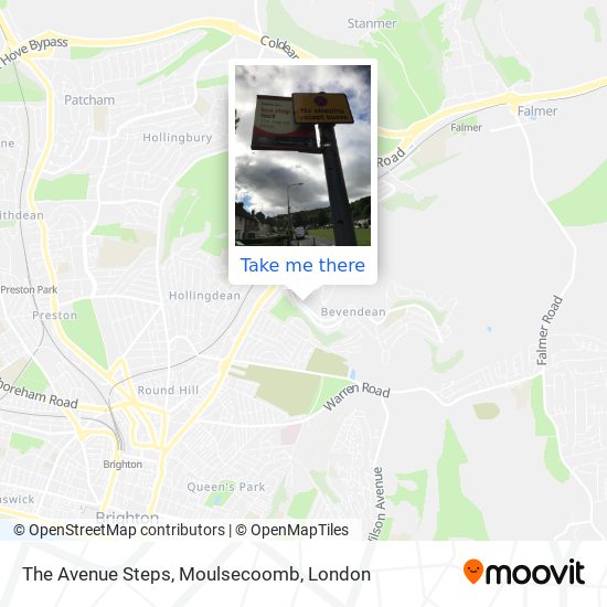 The Avenue Steps, Moulsecoomb map