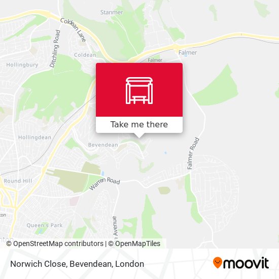 Norwich Close, Bevendean map