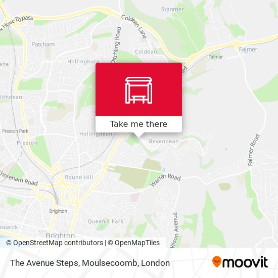 The Avenue Steps, Moulsecoomb map