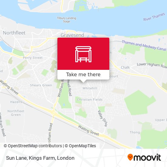 Sun Lane, Kings Farm map