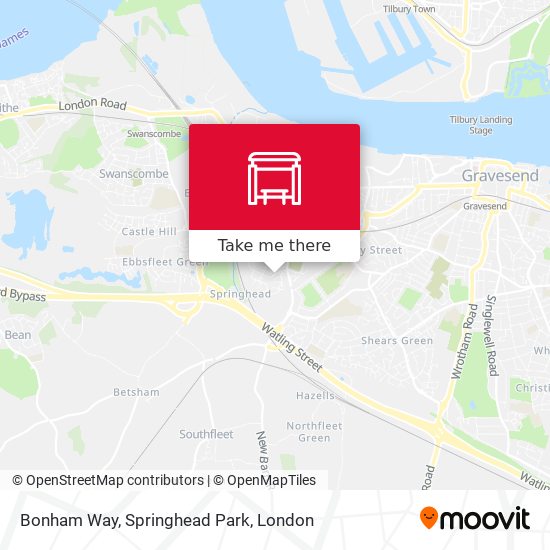 Bonham Way, Springhead Park map