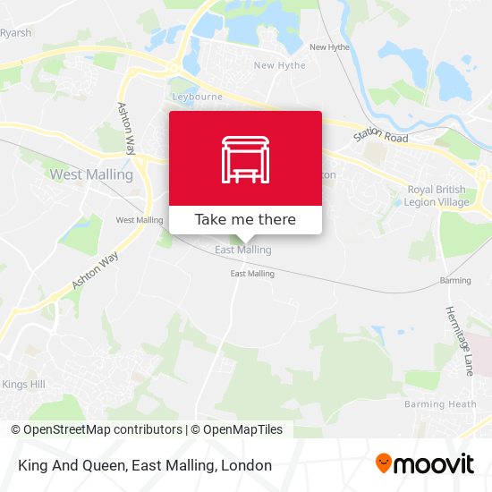 King And Queen, East Malling map