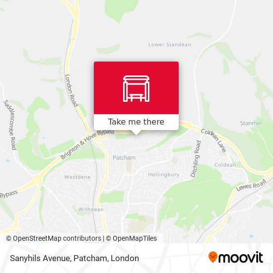 Sanyhils Avenue, Patcham map