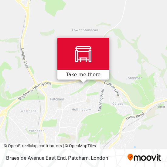 Braeside Avenue East End, Patcham map
