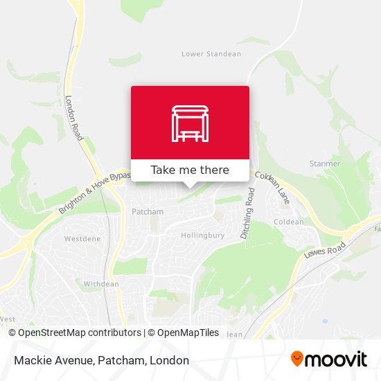 Mackie Avenue, Patcham map