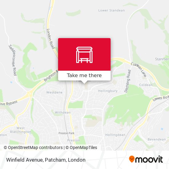 Winfield Avenue, Patcham map