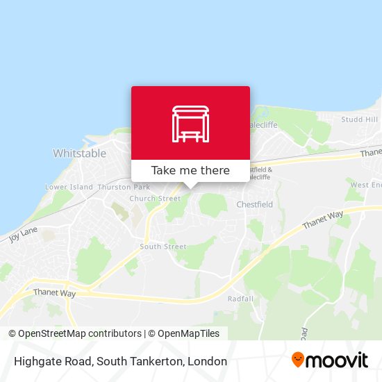Highgate Road, South Tankerton map