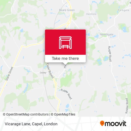 Vicarage Lane, Capel map