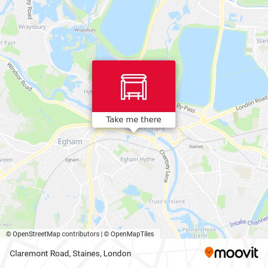 Claremont Road, Staines map