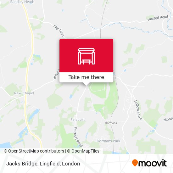 Jacks Bridge, Lingfield map