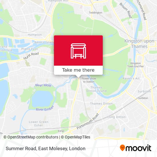Summer Road, East Molesey map