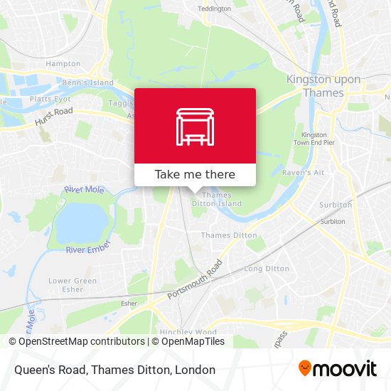 Queen's Road, Thames Ditton map